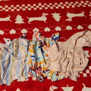 Carter's Blue and White Baby Romper